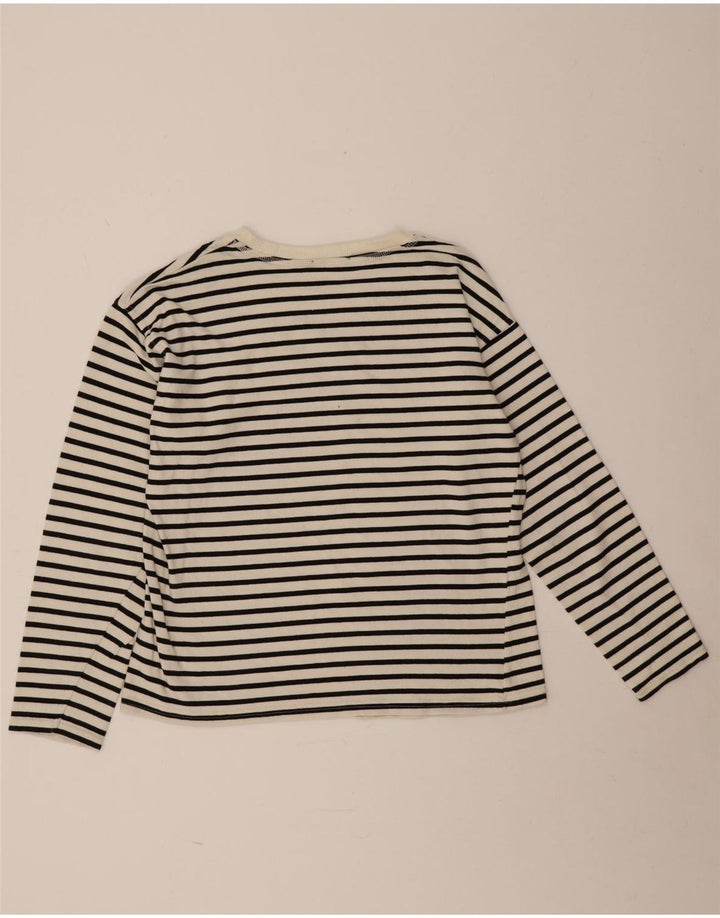 Zara Femme Top Manches Longues UK 44 Medium Noir Rayé