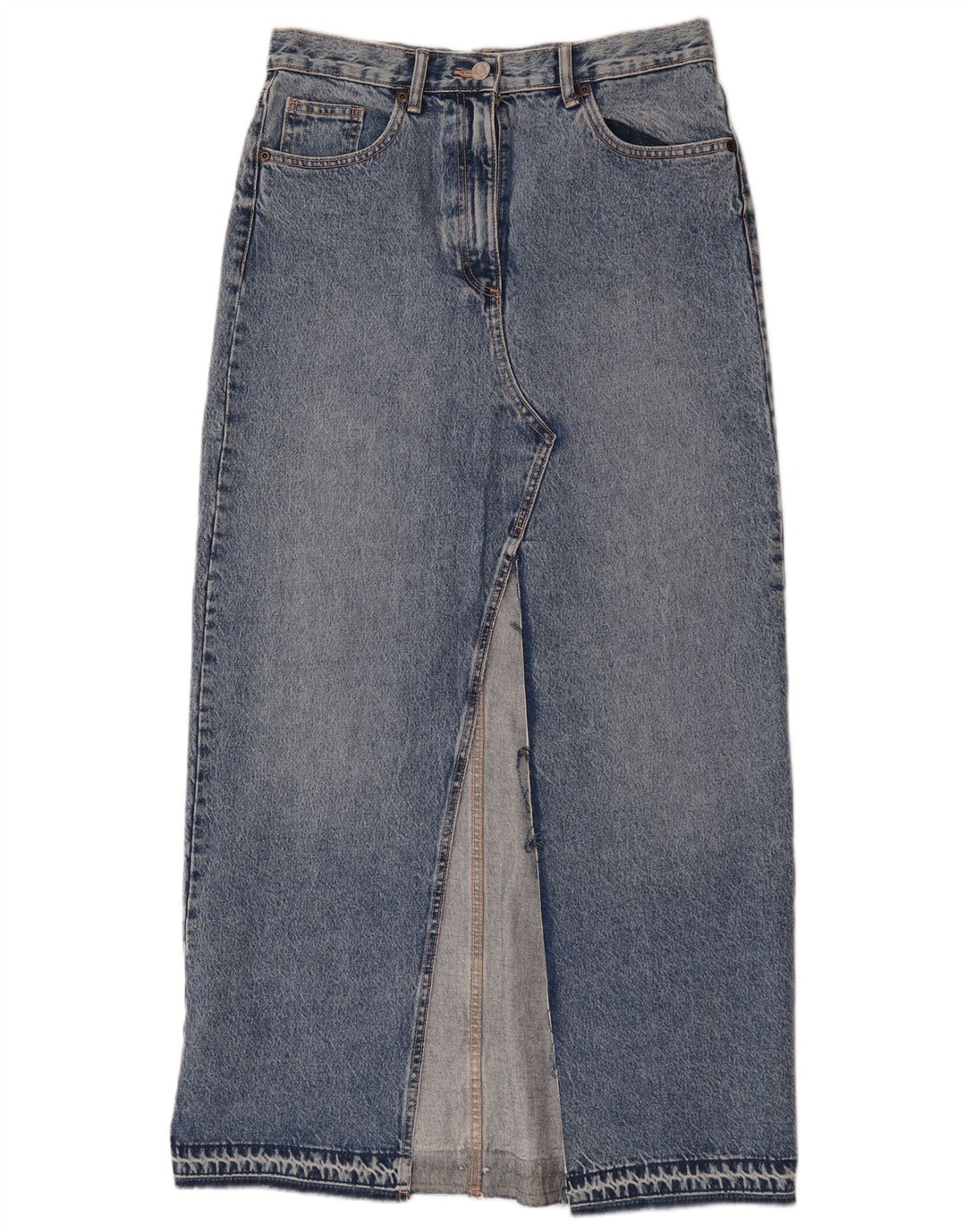 Zara Femme Jupe Maxi En Jean Moyen W28 Bleu Coton