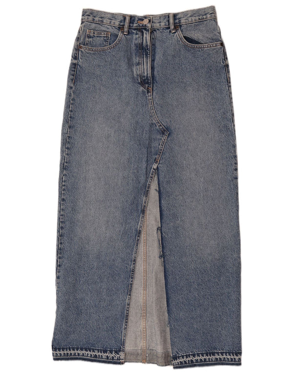 Zara Femme Jupe Maxi En Jean Moyen W28 Bleu Coton