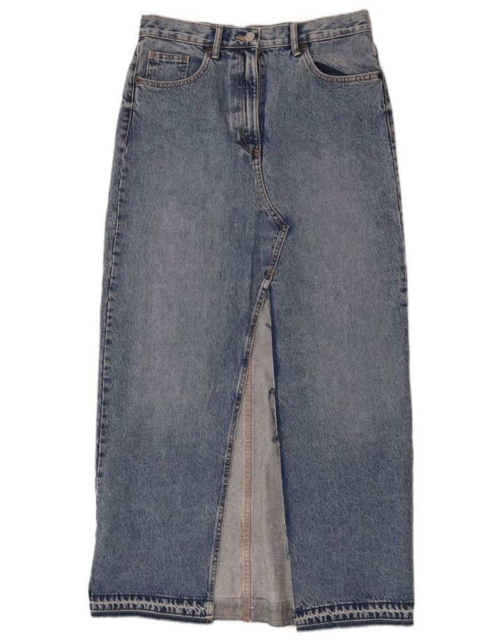 Zara Femme Jupe Maxi En Jean Moyen W28 Bleu Coton