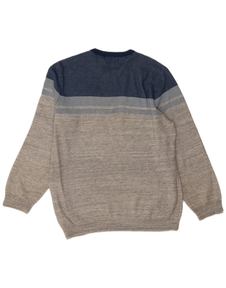 Marks & Spencer Pull à col rond pour homme en coton color block Gris Taille L