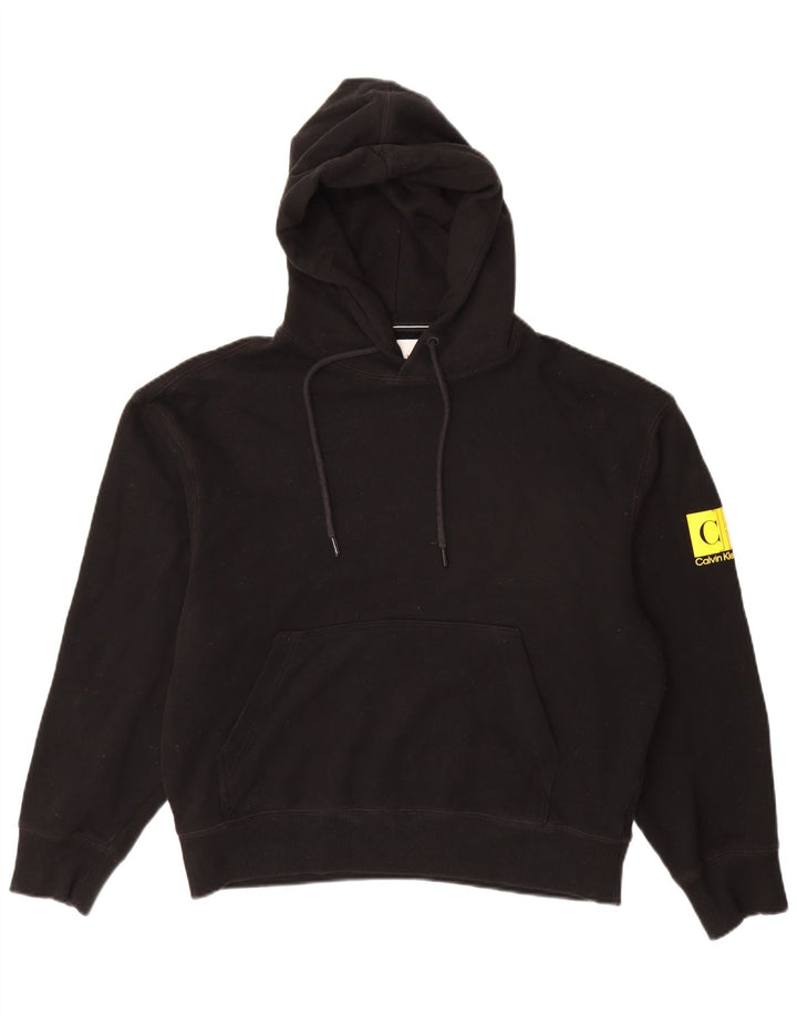 CALVIN KLEIN JEANS Pull à Capuche Graphique Homme Noir Moyen Coton