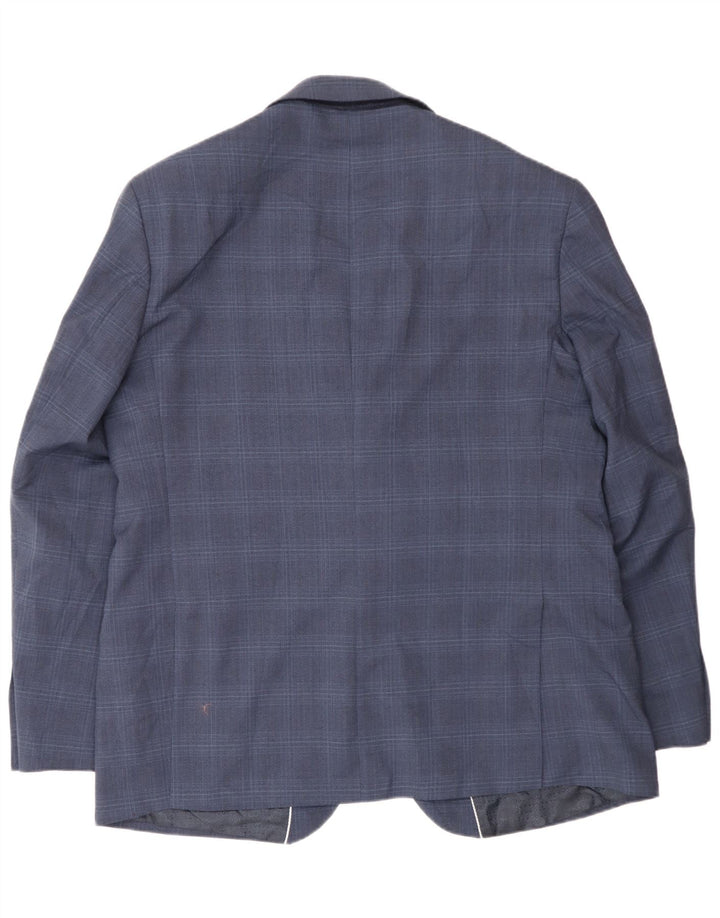 Pierre Cardin Veste Blazer 2 Boutons Homme IT 56 3XL Bleu Marine à Carreaux Laine