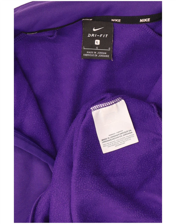NIKE Sweat-shirt à col zippé pour homme, grand, violet, polyester