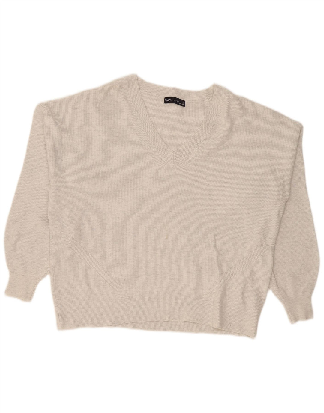 Marks & Spencer Pull surdimensionné à col en V pour femme UK 18 XL Gris
