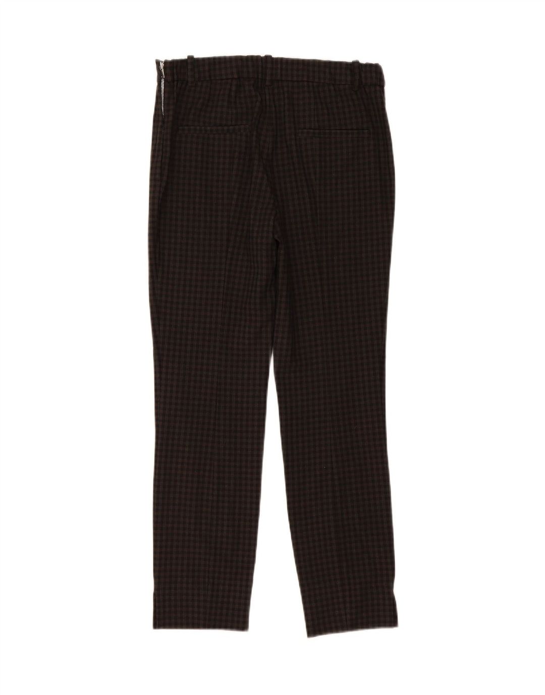 Zara Pantalon décontracté slim pour femme Medium W28 L28 Gris Vichy