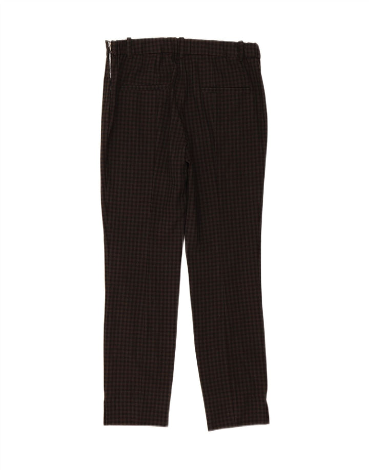 Zara Pantalon décontracté slim pour femme Medium W28 L28 Gris Vichy
