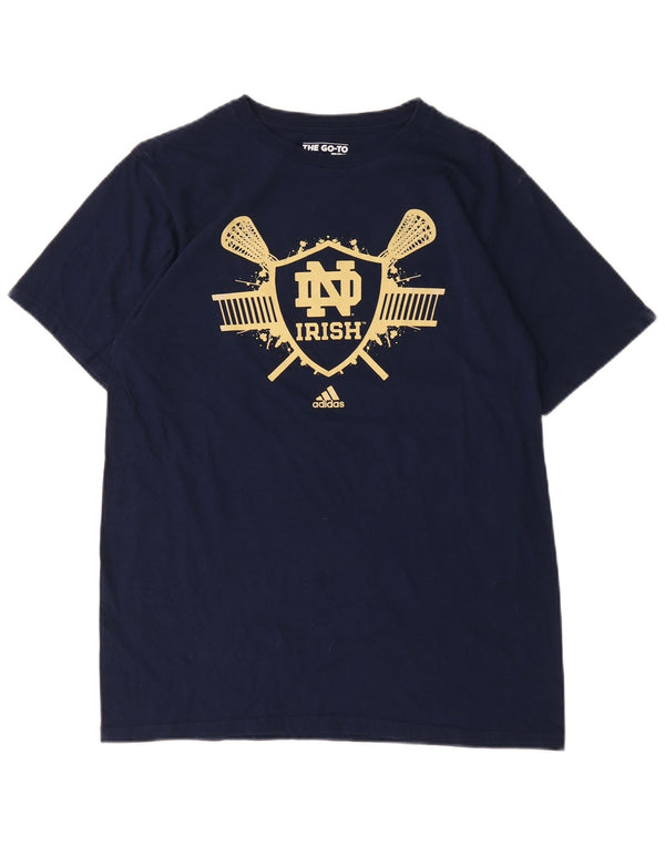 Adidas Notre Dame Fighting Irish T-shirt graphique pour homme Bleu marine Taille L