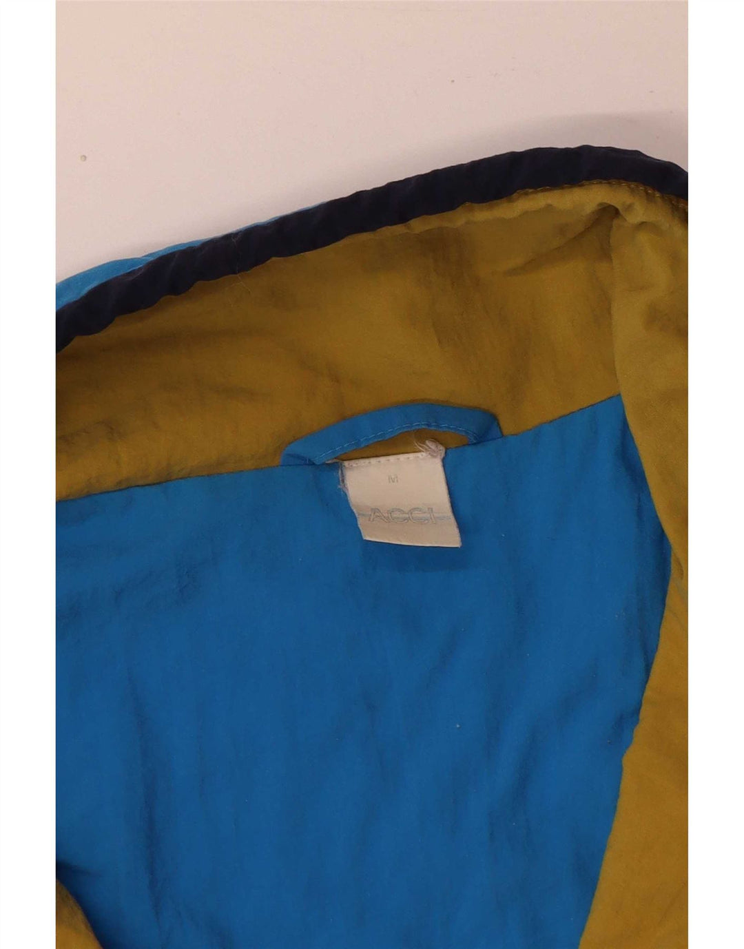 vintage Mens Loose Fit Survêtement Top Veste Bleu Moyen Colourblock