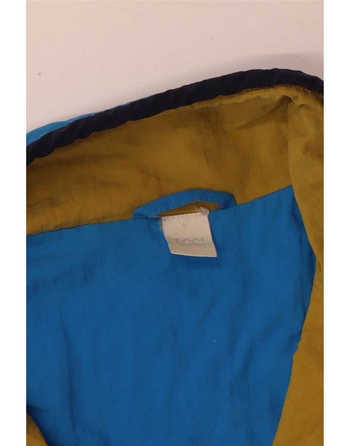 vintage Mens Loose Fit Survêtement Top Veste Bleu Moyen Colourblock