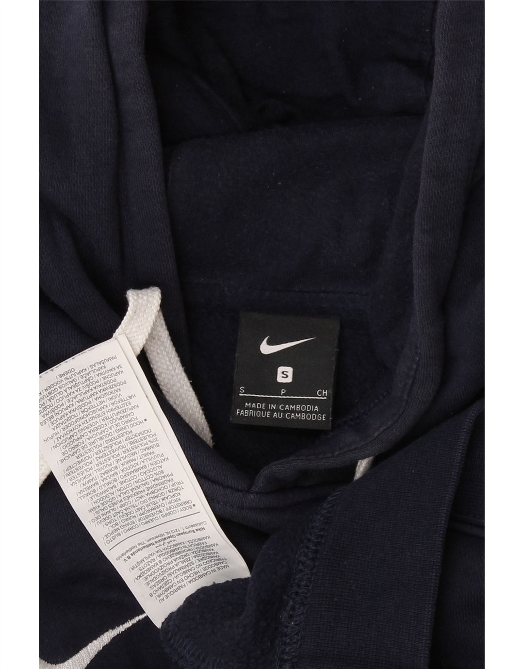 NIKE Mens Hoodie Jumper Small Navy Blue Cotton Vintage Nike and Second-Hand Nike from Messina Hembry 