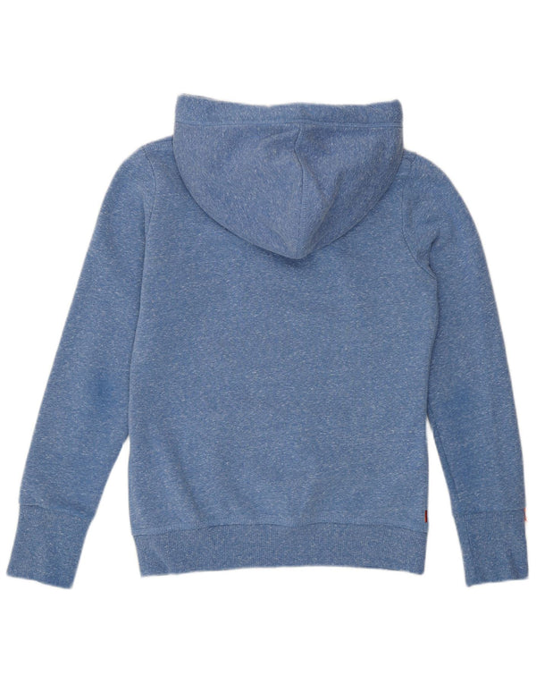 Superdry Femme Pull à capuche UK 8 Small Bleu Moucheté Polyester