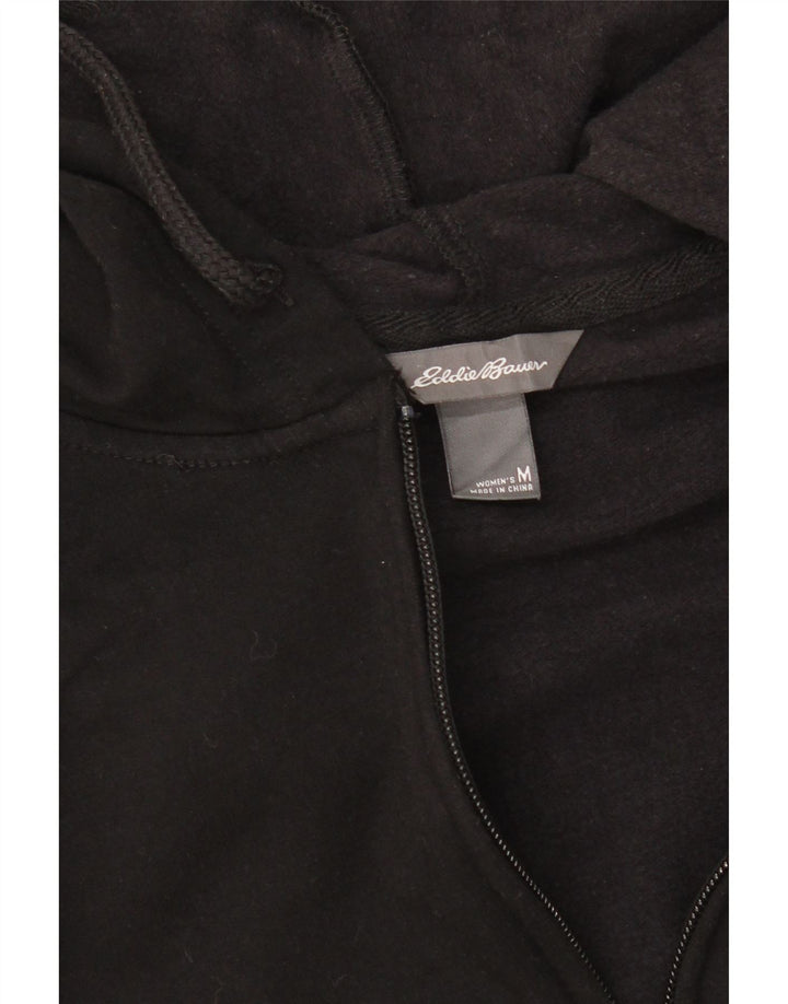 EDDIE BAUER Womens Crop Zip Hoodie Sweater UK 14 Medium Black Vintage Eddie Bauer and Second-Hand Eddie Bauer from Messina Hembry 