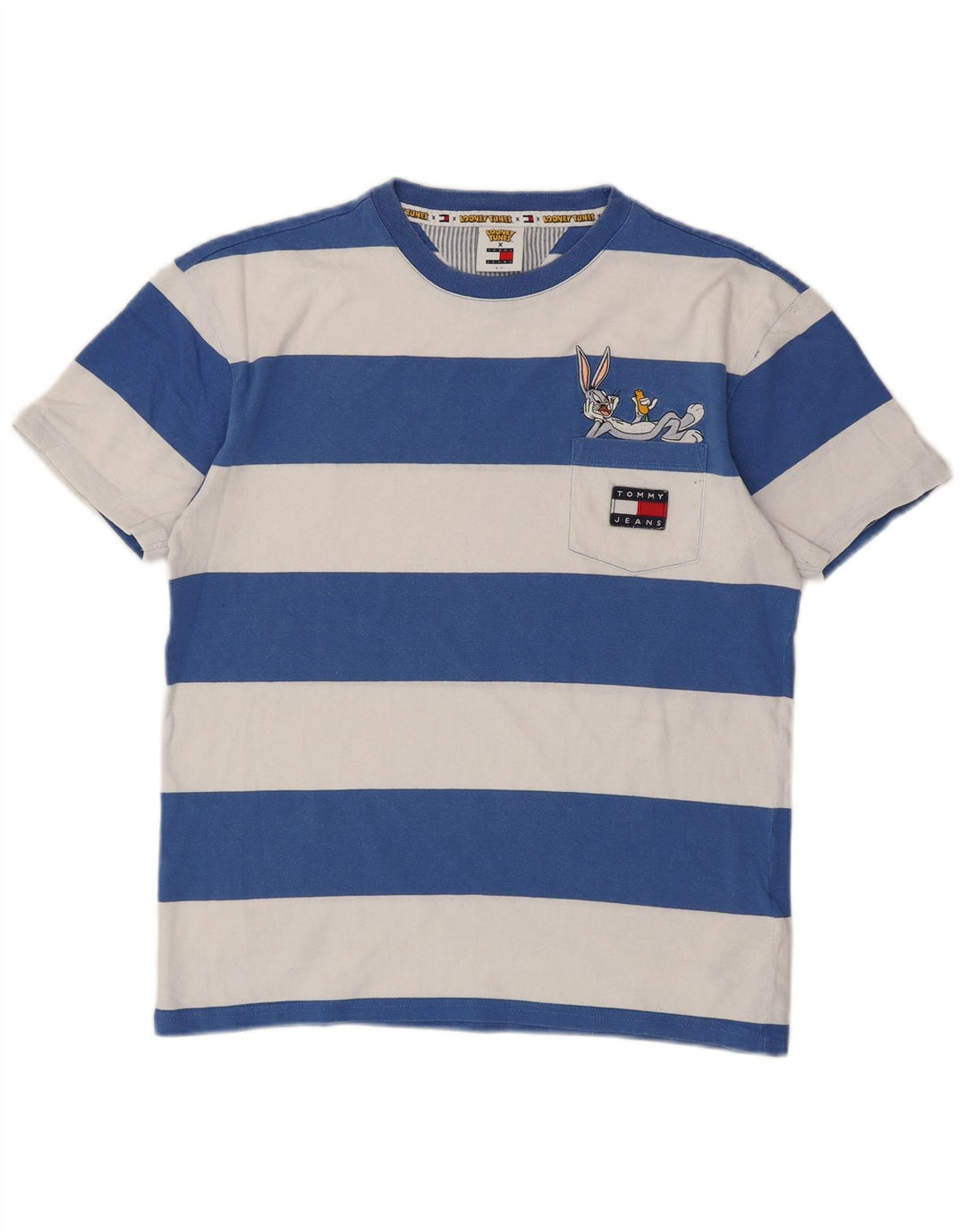 TOMMY HILFIGER T-Shirt Graphique Looney Tunes Homme XS Bleu Rayé