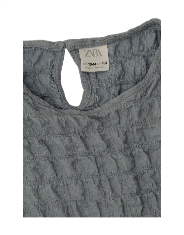 Zara Haut Chemisier Sans Manches Fille 13-14 Ans Bleu