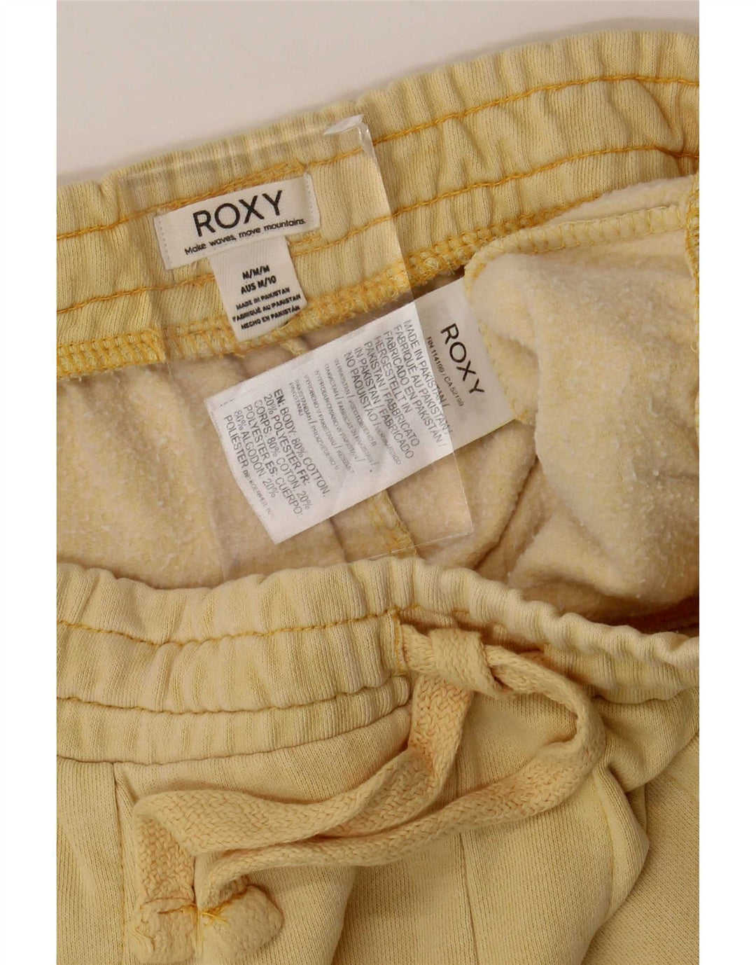 Roxy Short de sport pour femme UK 14 Coton jaune moyen