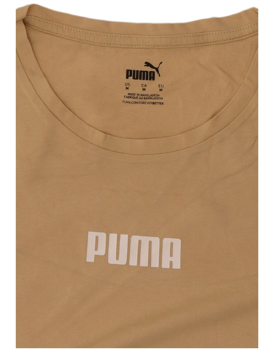 Puma T-shirt graphique pour femme UK 12 Beige moyen Colourblock