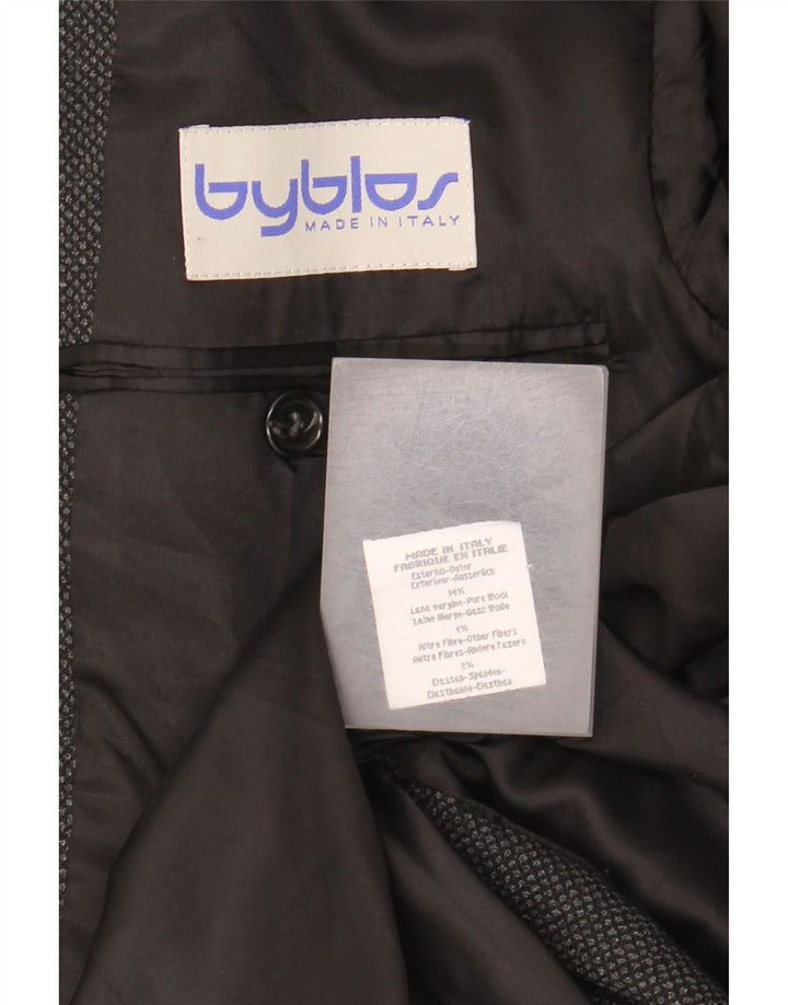 Byblos Veste Blazer 3 Boutons Homme EU 48 Laine Gris Moyen