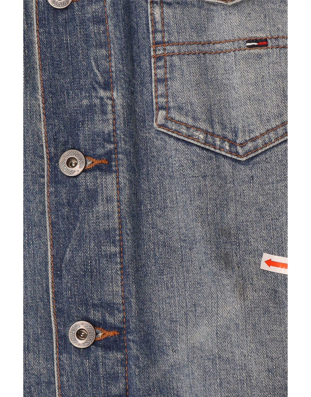 Tommy Hilfiger Veste en jean pour femme UK 16 Large Bleu Coton