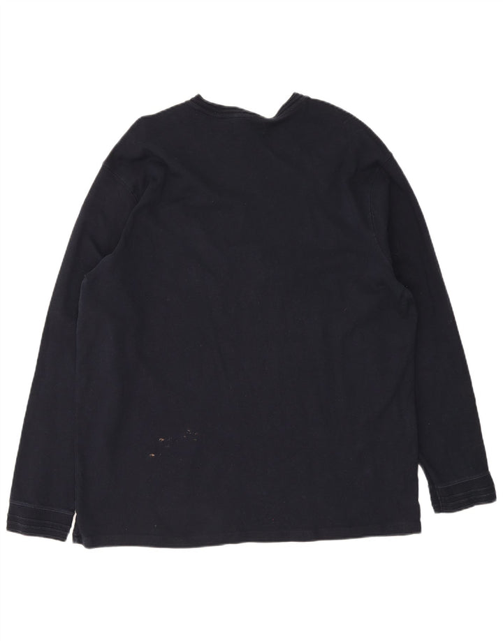 Marks & Spencer Homme Blue Harbor Top Manches Longues XL Bleu Marine Coton