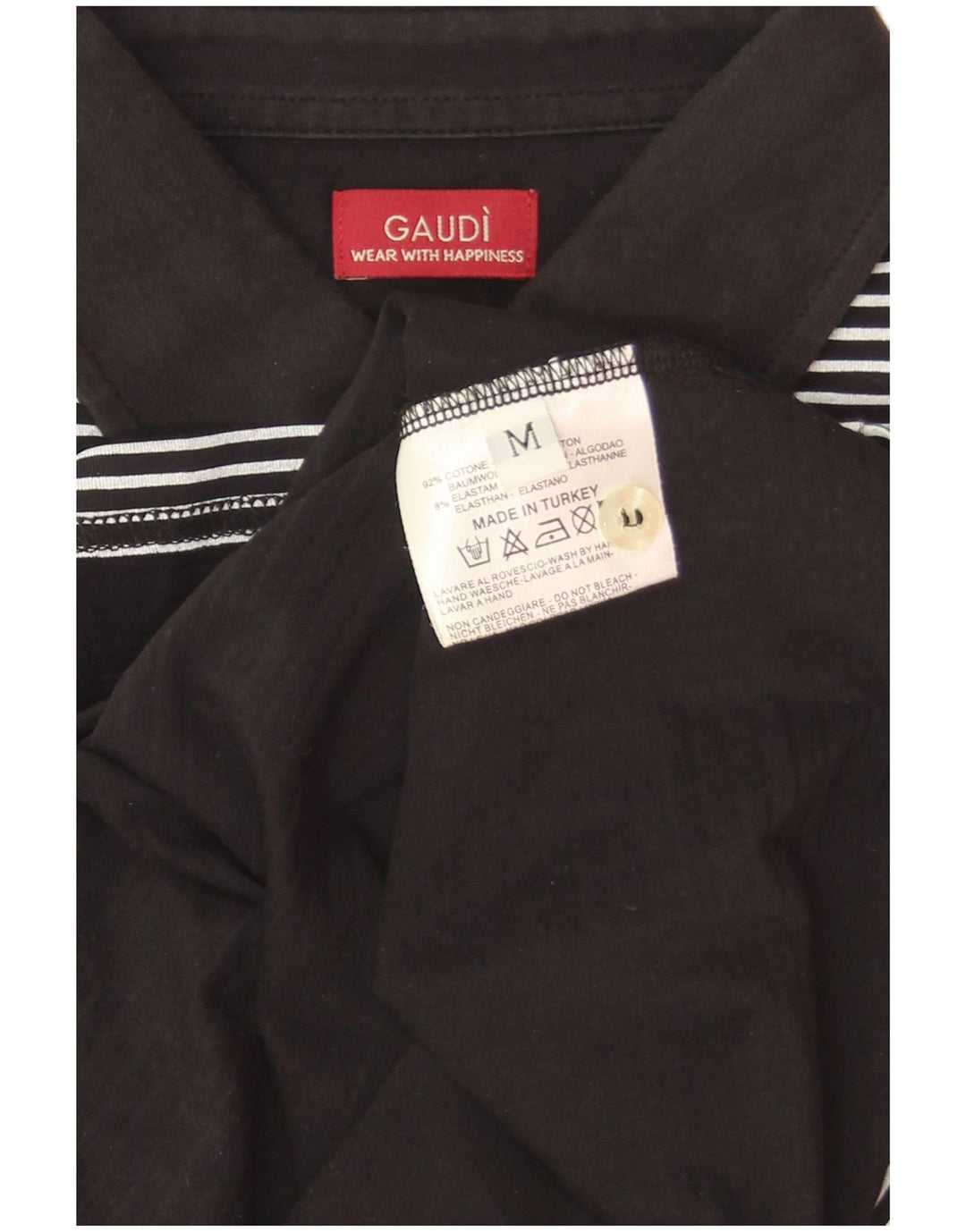 Polo graphique homme Gaudi en coton à fines rayures noir moyen