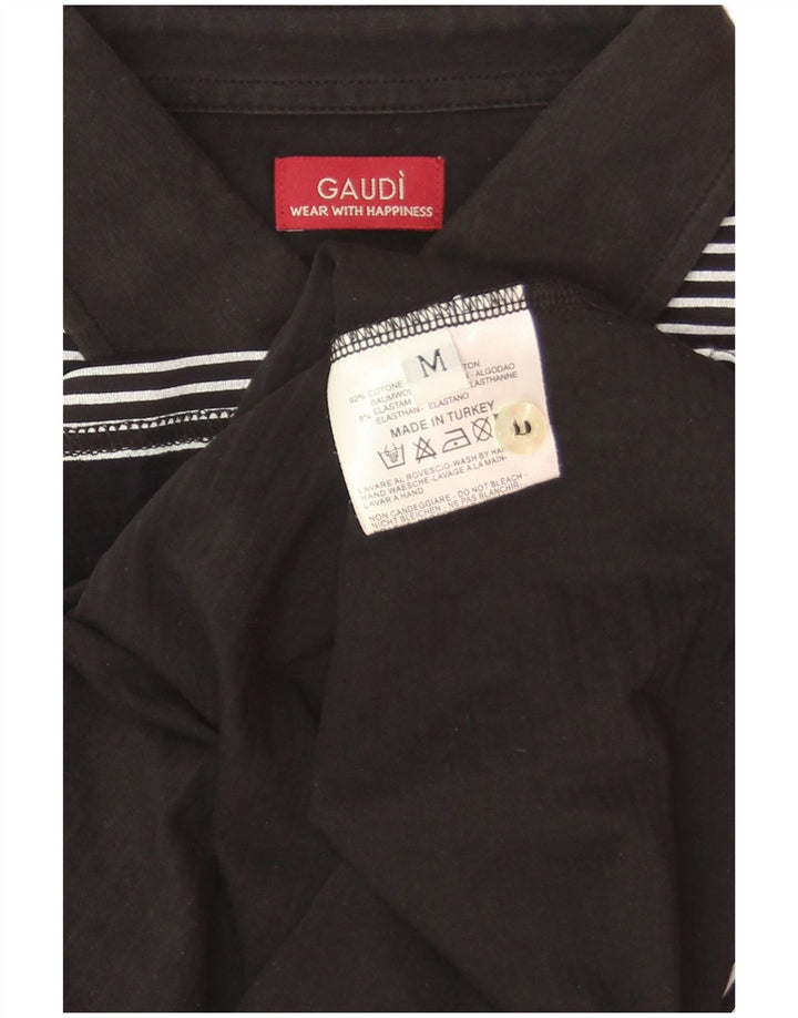 Polo graphique homme Gaudi en coton à fines rayures noir moyen