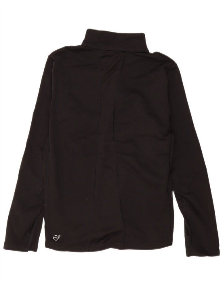 Puma Haut de survêtement à col zippé pour femme UK 14 Noir moyen Colourblock