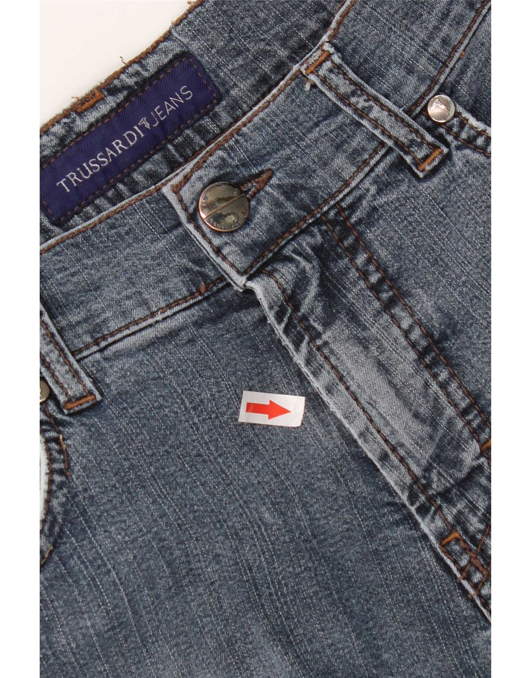 Trussardi Jean Droit W34 L32 Bleu Coton Homme
