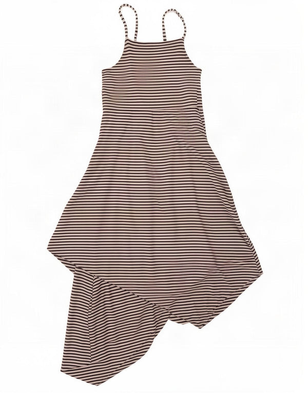 River Island Robe Asymétrique sans Manches Fille 9-10 Ans Blanc Rayé