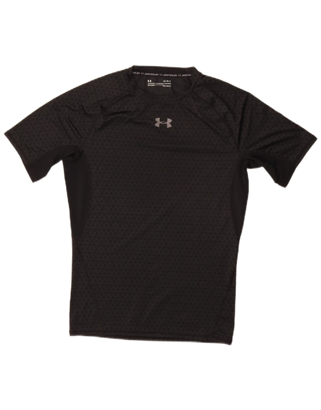 UNDER ARMOUR T-Shirt Heat Gear Homme Large Gris Géométrique Synthétique