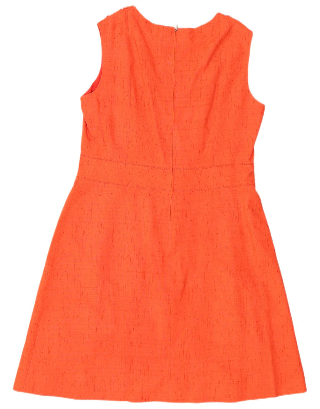 vintage Femmes 3 Boutons 2 Pièces Ensemble UK 12 Soie Orange Moyenne