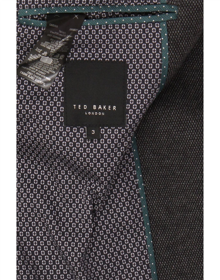 TED BAKER Veste blazer à 2 boutons pour homme Taille 3 Coton gris moyen
