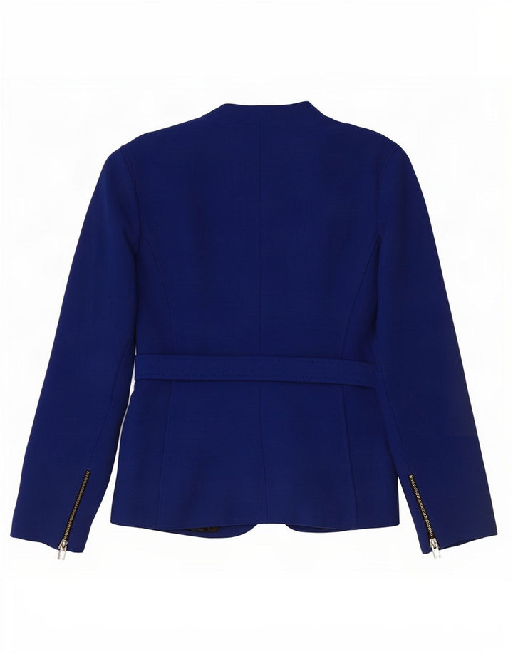Zara Veste Blazer 1 Bouton Femme UK 16 Large Bleu Viscose