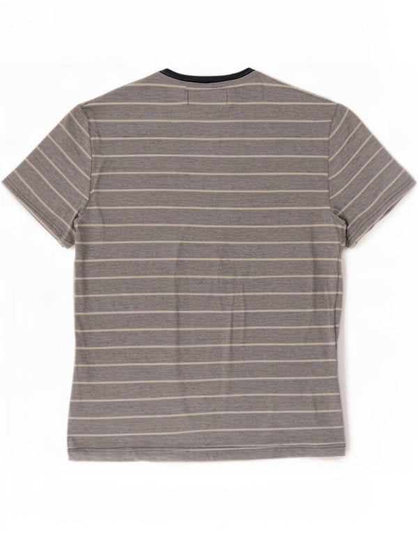 Penguin Mens T-Shirt Top Medium Blue Striped