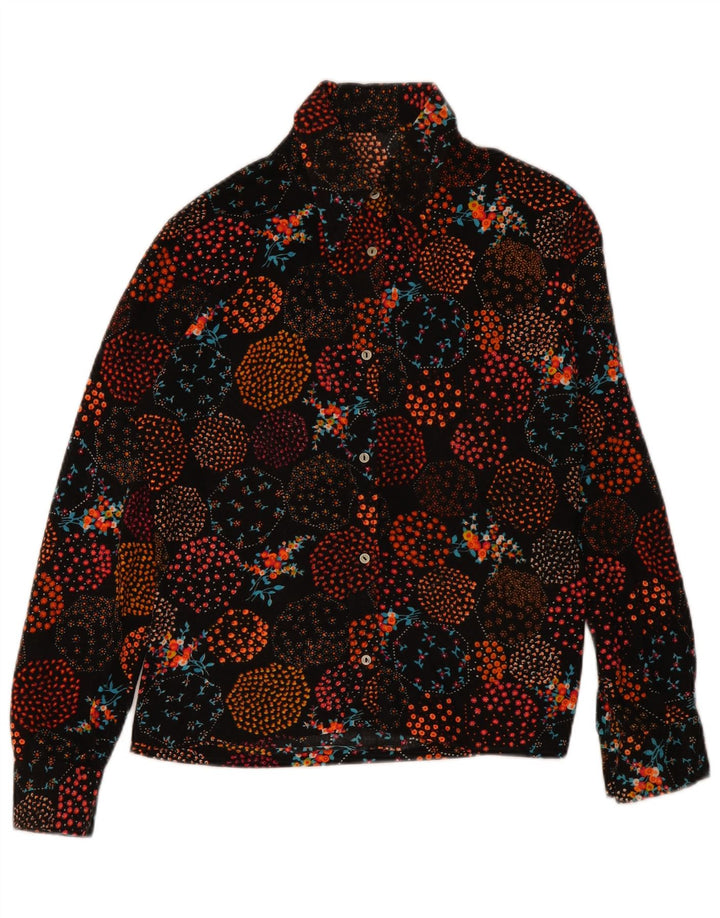 chemise femme vintage UK 16 Grand Floral multicolore