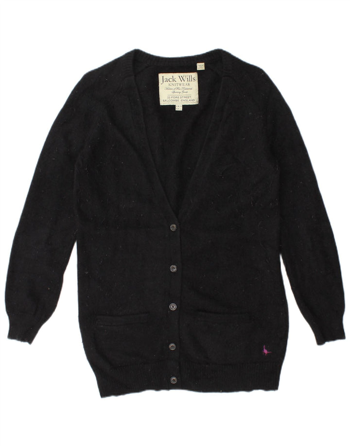Jack Wills Pull cardigan surdimensionné pour femme UK 10 Petit Angora Noir