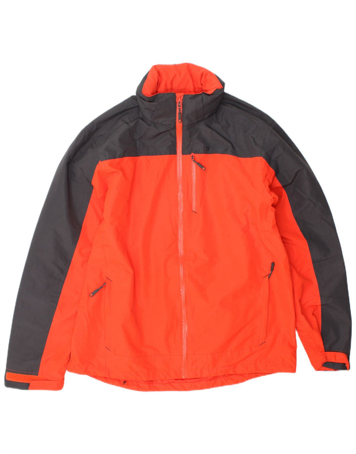 MOUNTAIN WAREHOUSE Veste de pluie à capuche pour homme UK 40 Large Orange Colourblock
