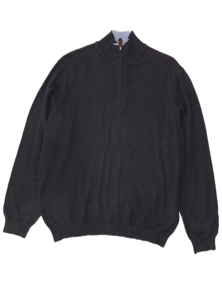 Massimo Dutti Pull col zippé pour homme EU 38 Bleu marine moyen Coton