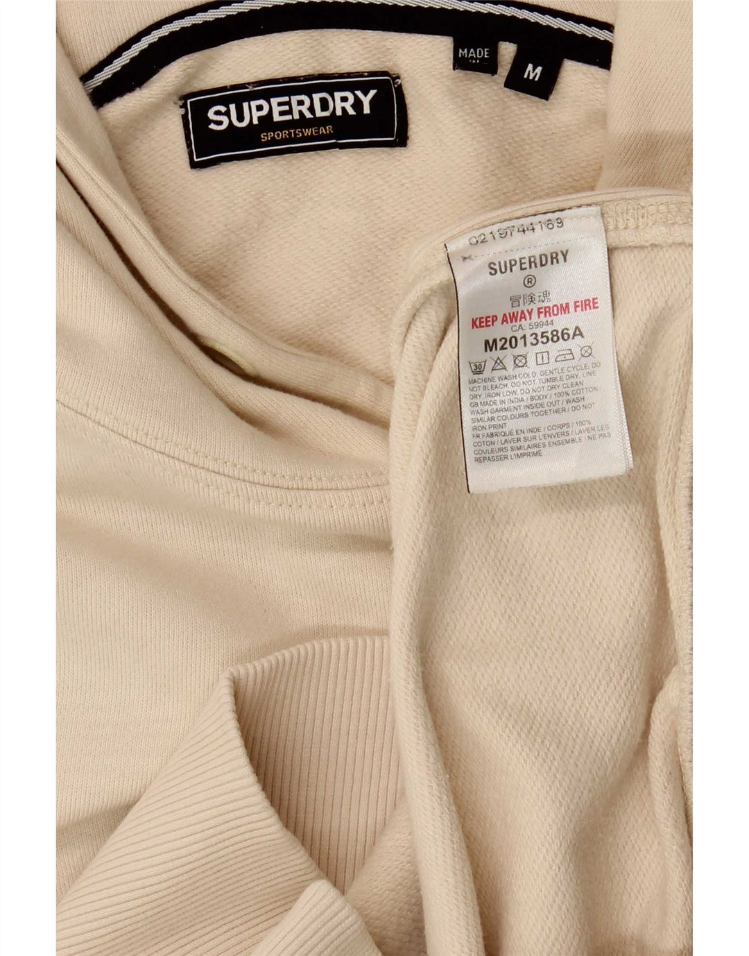 Superdry Pull à capuche en coton beige moyen pour homme