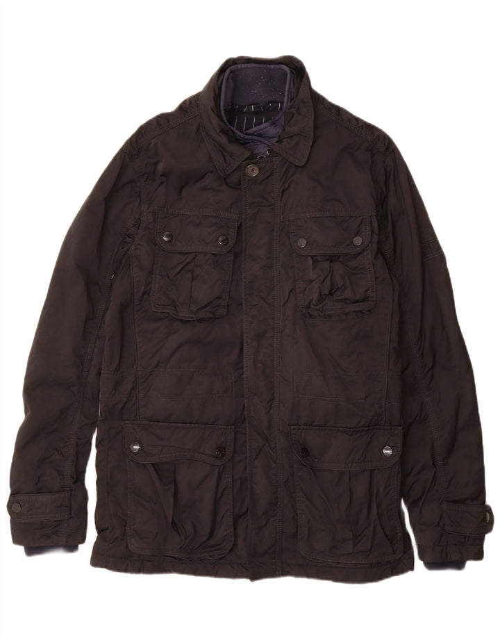 Tommy Hilfiger Veste utilitaire pour homme UK 38 Medium Black Nylon