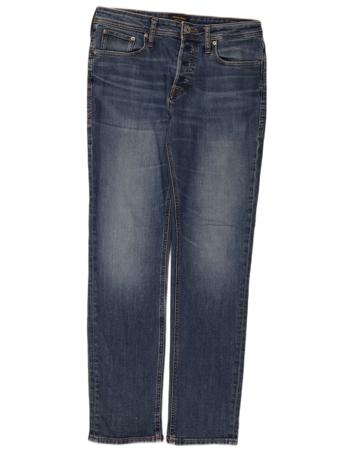 Jack & Jones Jean Droit W30 L32 Homme Bleu Coton