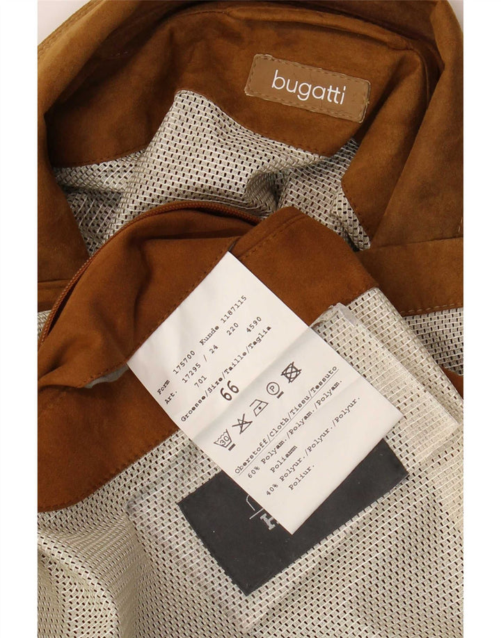 Bugatti Veste en faux suède pour homme UK 46 3XL Marron Polyamide