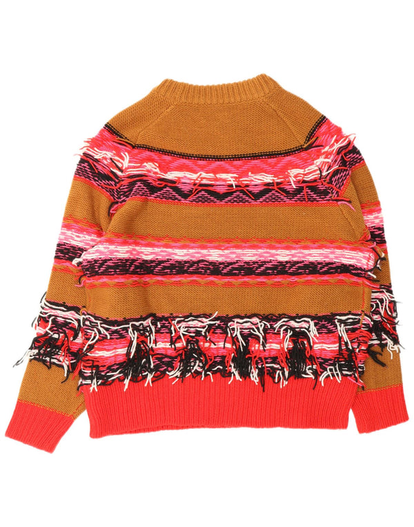 Essentiel Pull ras du cou pour femme UK 14 Marron moyen rayé