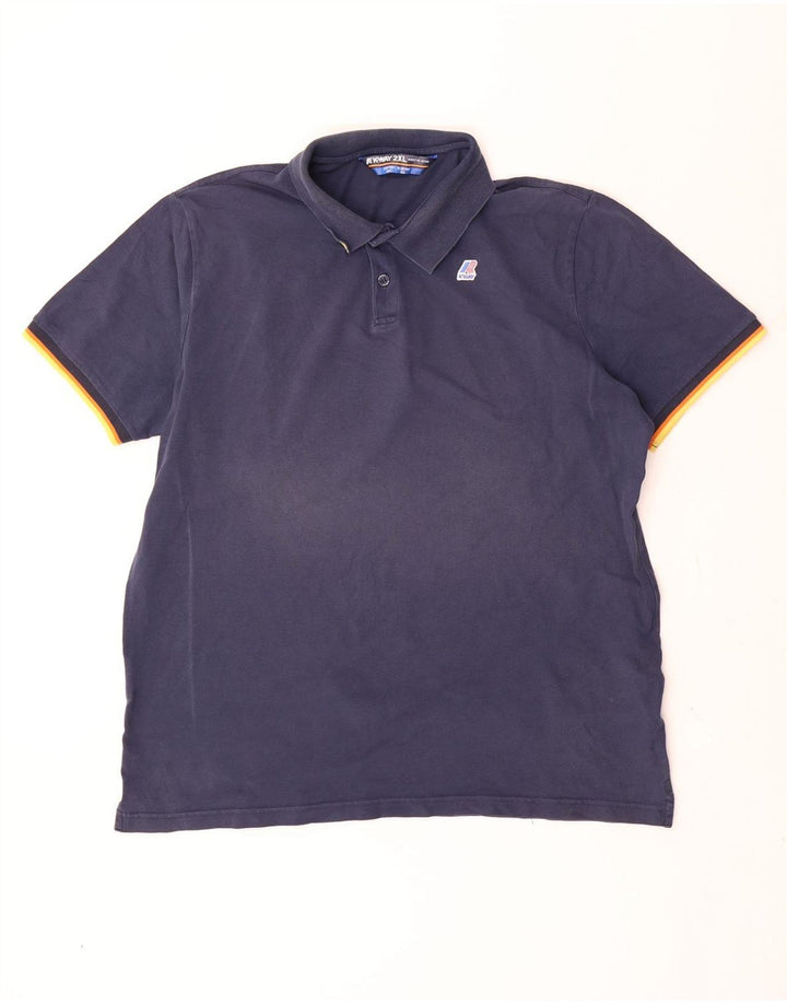 K-Way Polo Homme 2XL Bleu Marine Coton