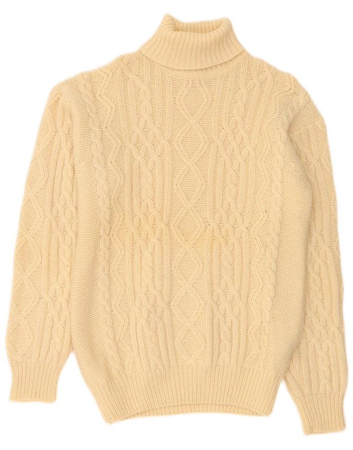 Edward Spiers Pull col roulé pour homme en laine beige