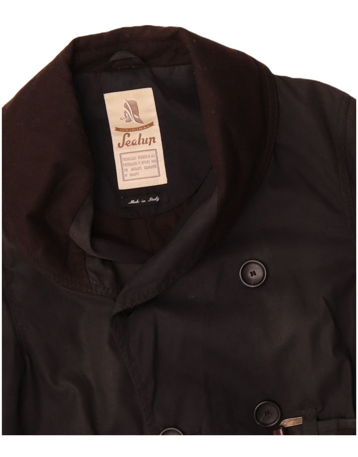Sealup Manteau double boutonnage pour homme UK 38 Coton noir moyen