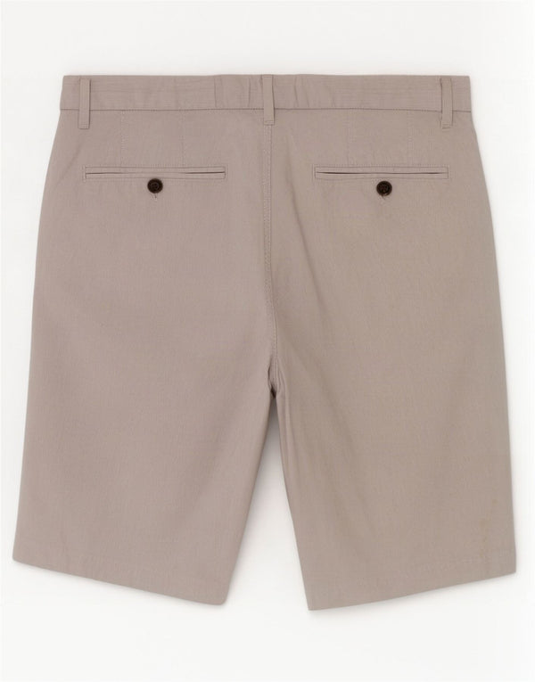 Marks & Spencer Short Chino Homme W32 Coton à Rayures Gris Moyen