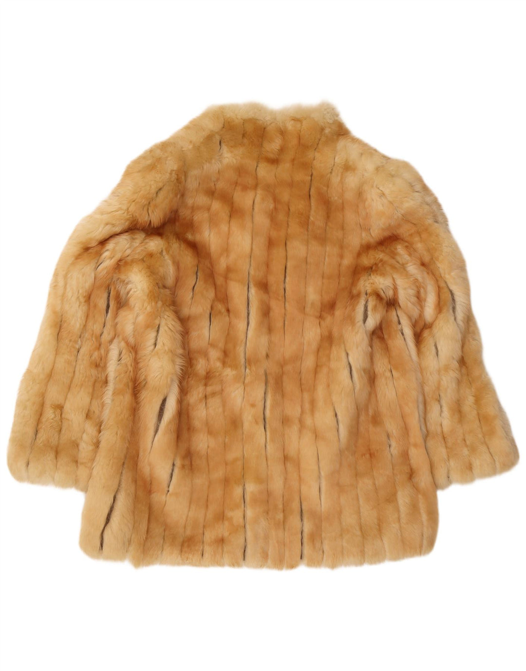 vintage Femmes Fausse Fourrure Pardessus UK 14 Moyen Beige Classique