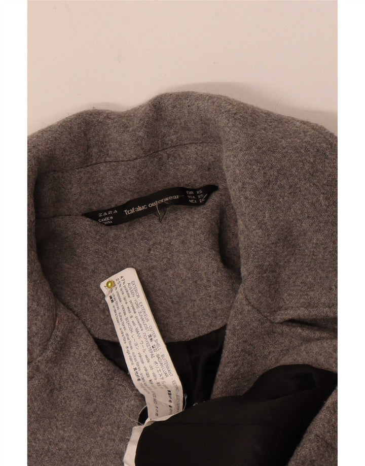 Zara Femmes Trafaluc Caban UK 6 XS Gris Polyester