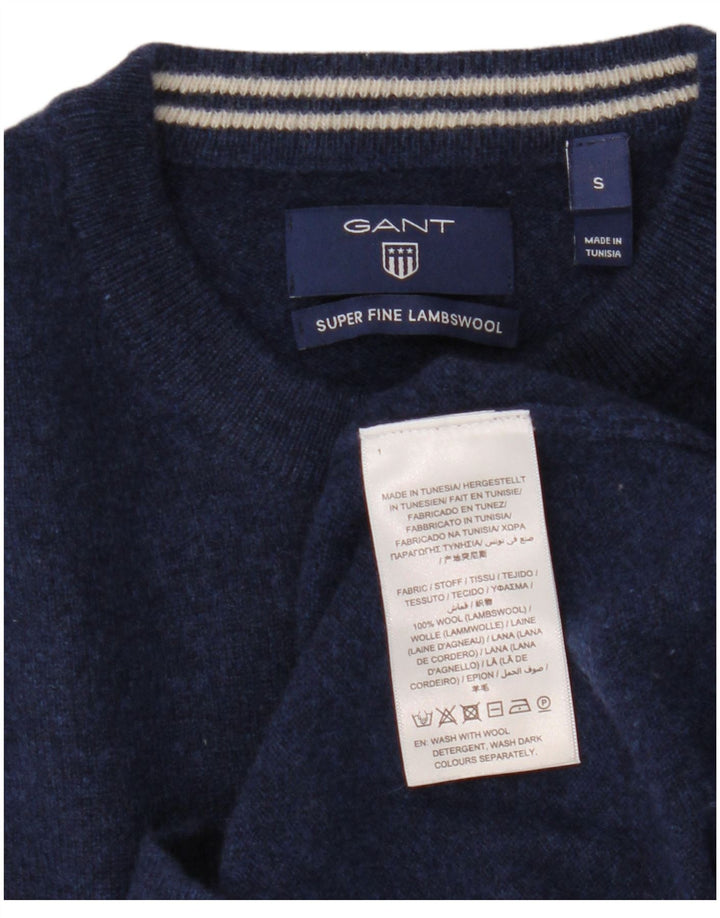 Gant Pull ras du cou pour homme en laine bleu marine Small
